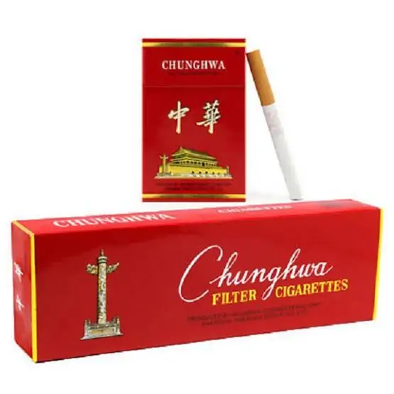Chunghwa Filter Cigarettes packaging with red box and gold Chinese design