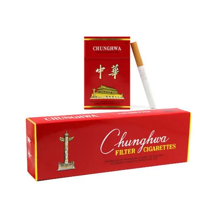 Chunghwa hard pack box packaging shown in a duty-free retail listing