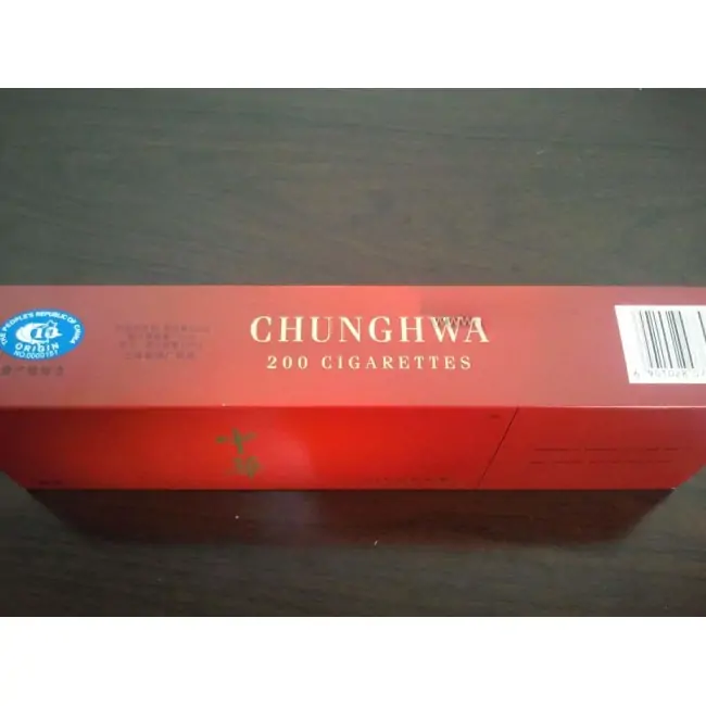 Chunghwa 5000 cigarette carton side label with product and barcode details